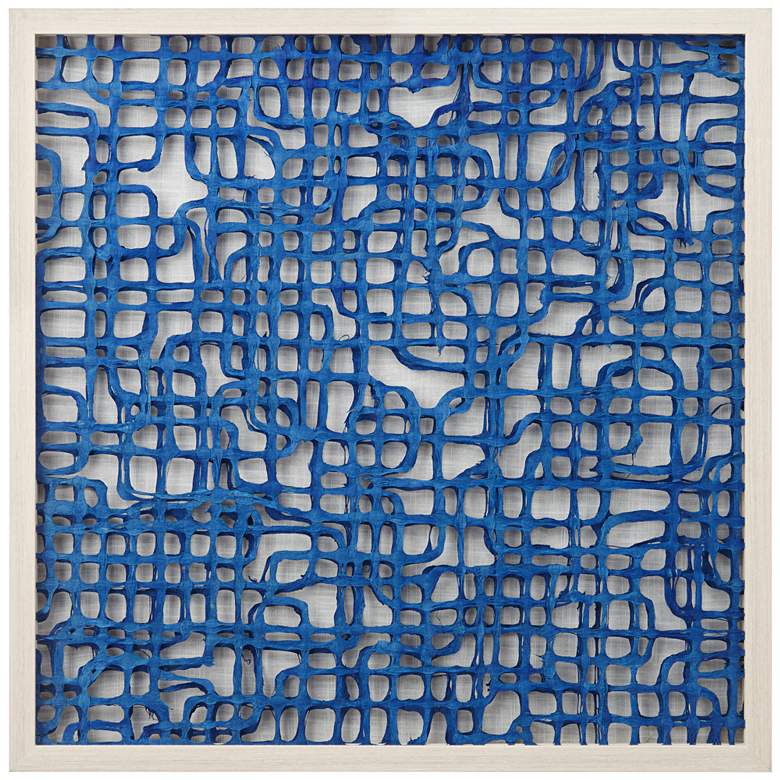 Image 2 31 1/2" Amaze Blue Square Framed Wall Art
