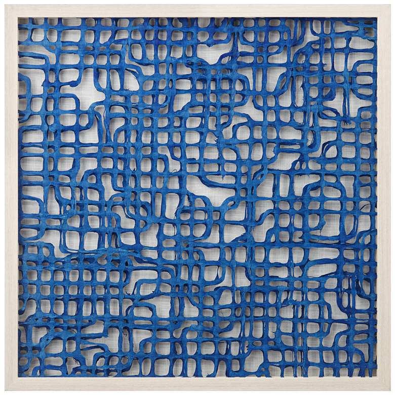 Image 2 31 1/2 inch Amaze Blue Square Framed Wall Art