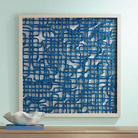 Image1 of 31 1/2" Amaze Blue Square Framed Wall Art