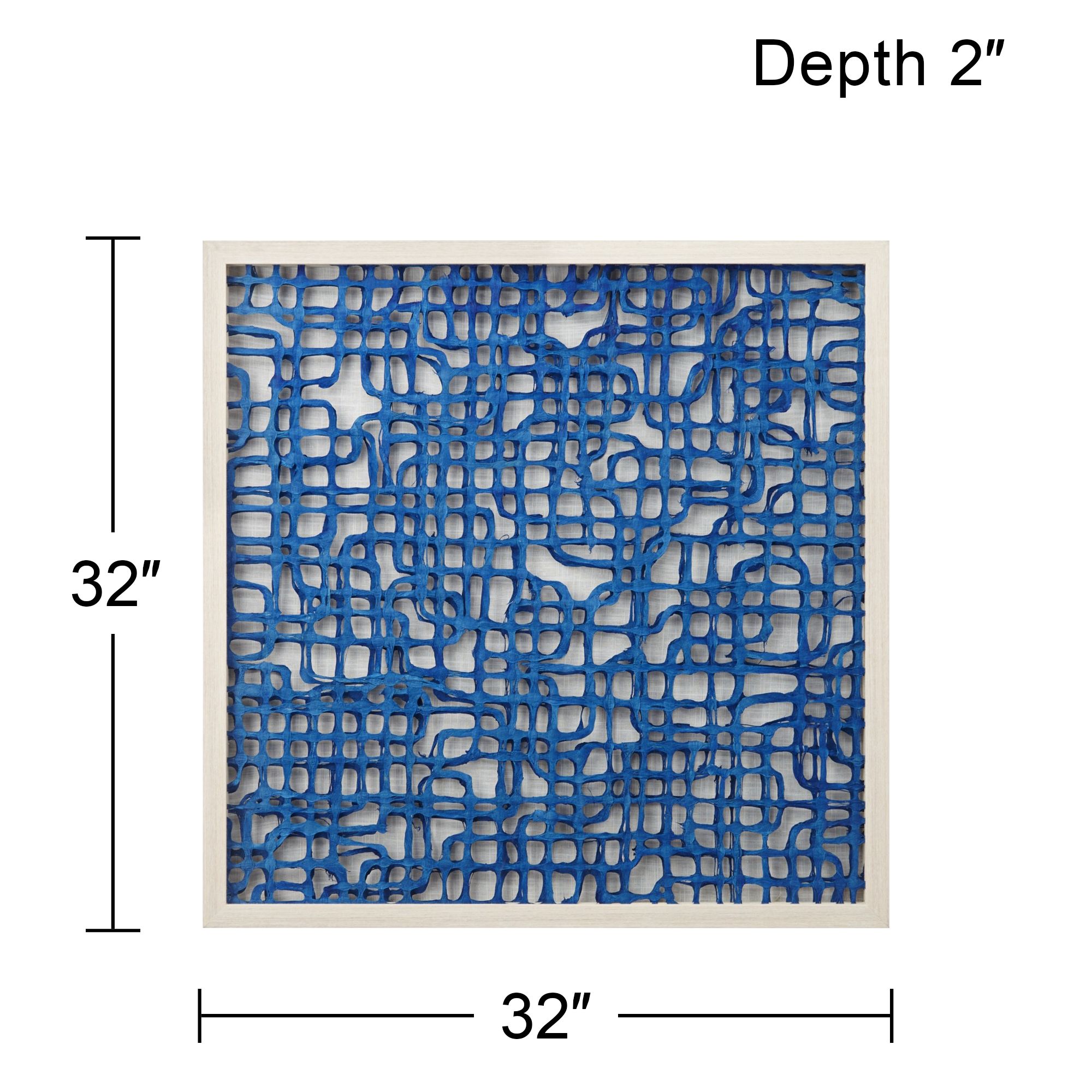 31 1/2" Amaze Blue Square Framed Wall Art