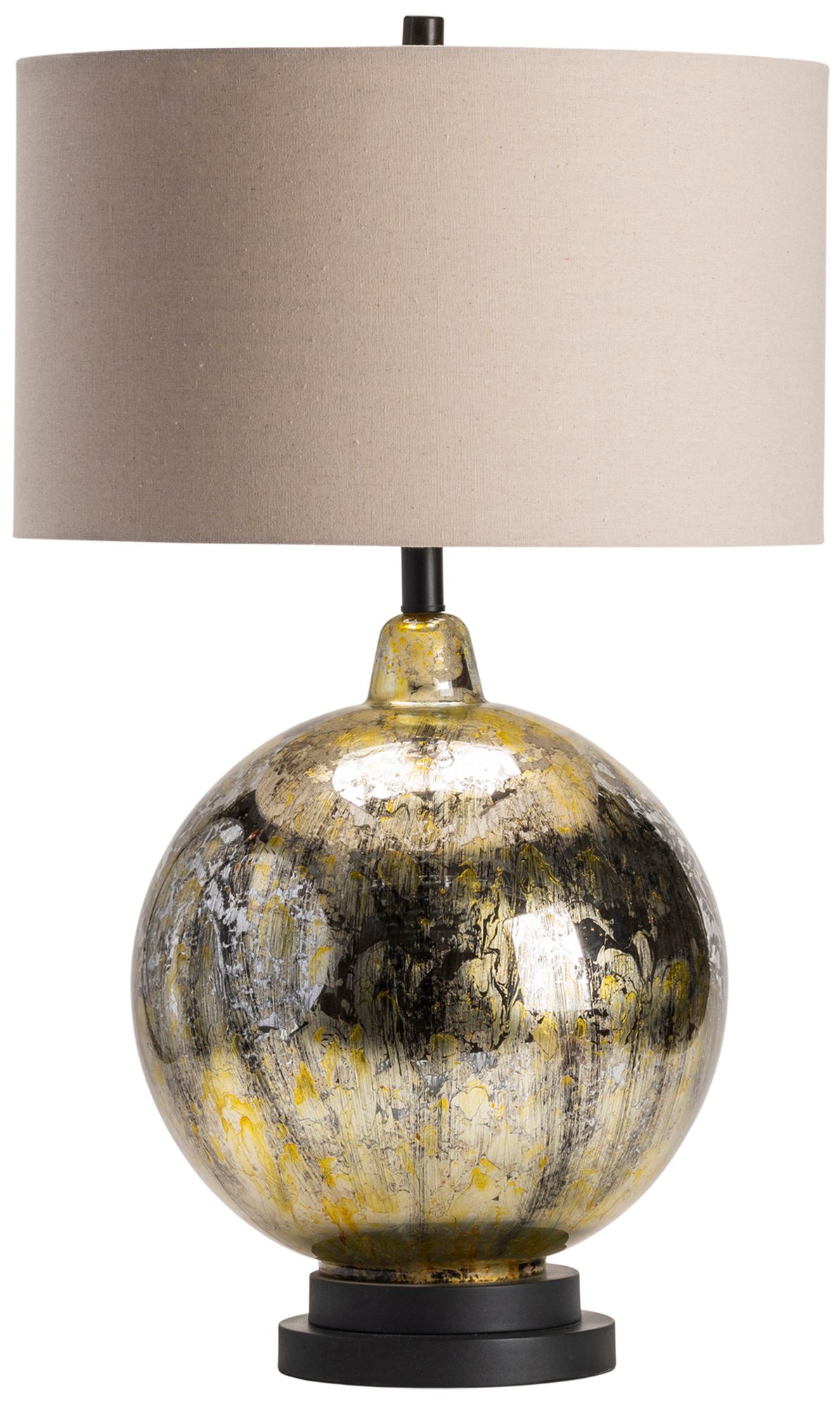 Image 2 31"H Glass and Metal Table Lamp with Tan more views