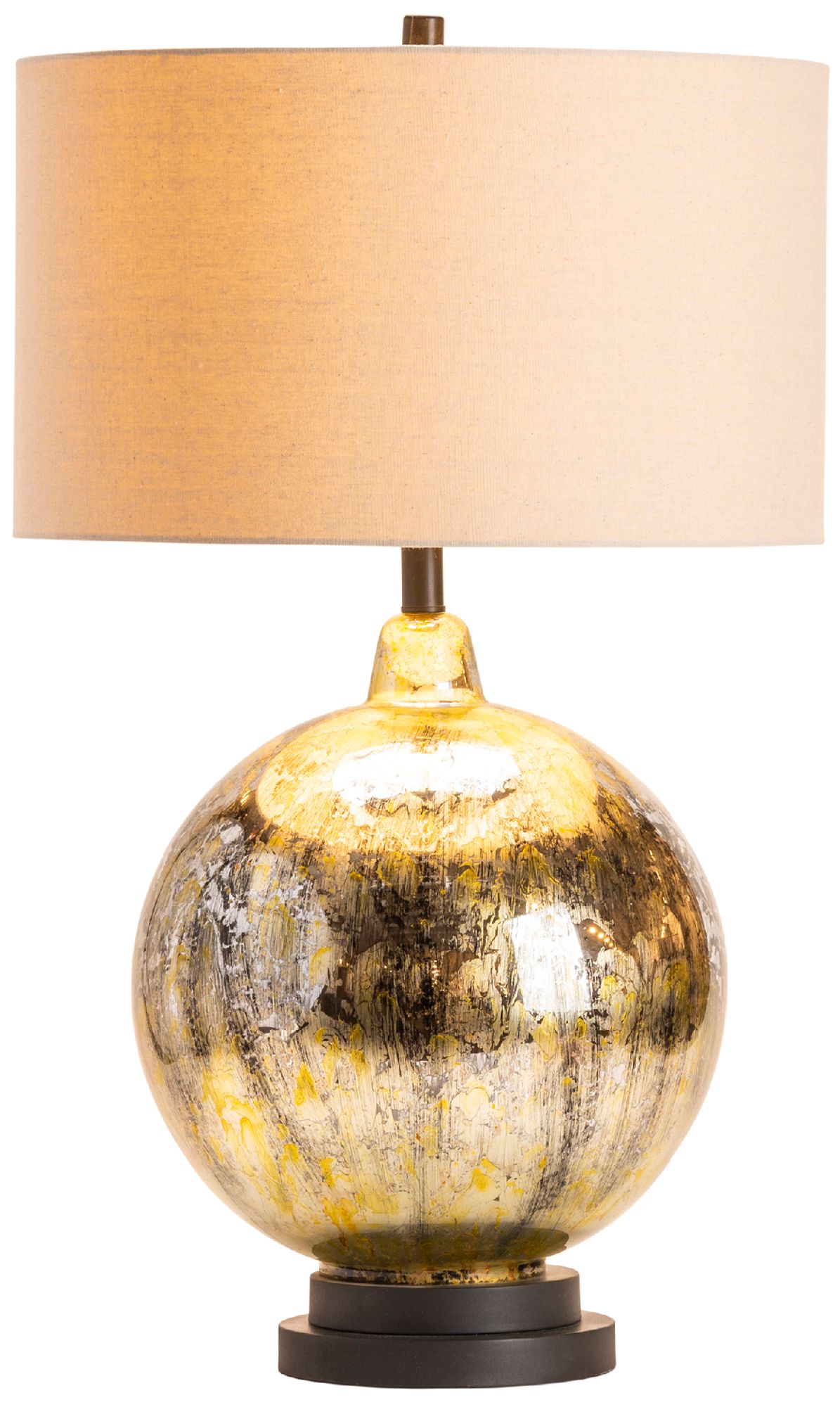Image 3 31"H Glass and Metal Table Lamp with Tan more views