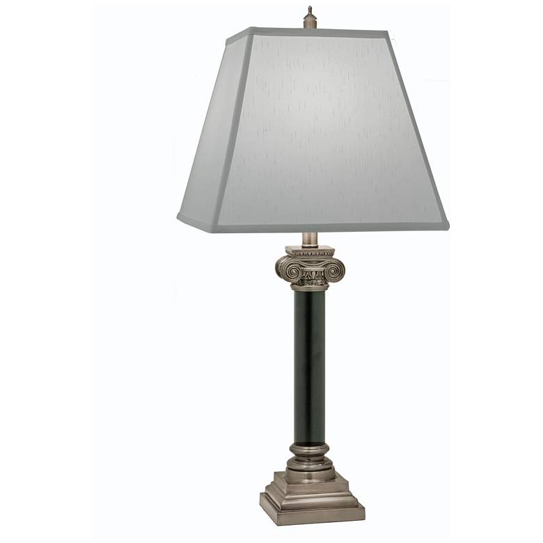 Image 1 31" H Antique Nickel & Matte Black Ionic Capital Table Lamp