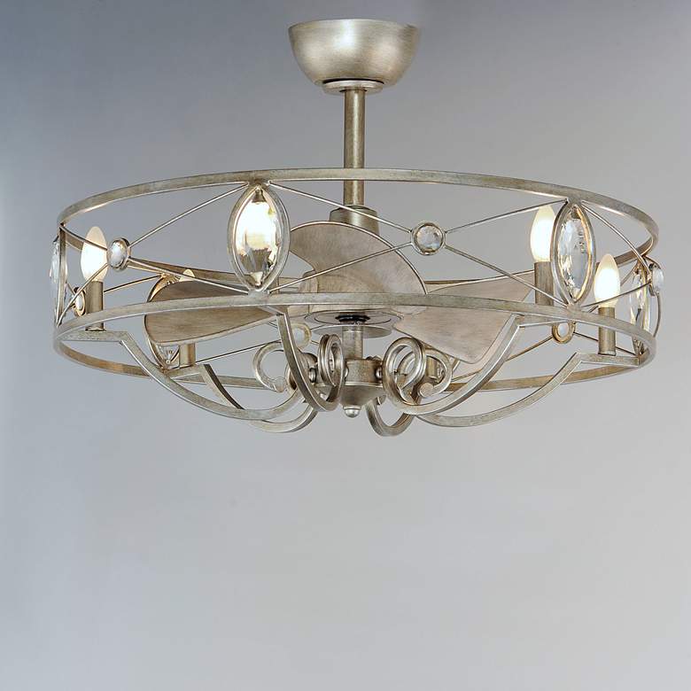 Image 5 31" Maxim Solitaire Silver Crystal LED Fandelier Smart Ceiling Fan more views