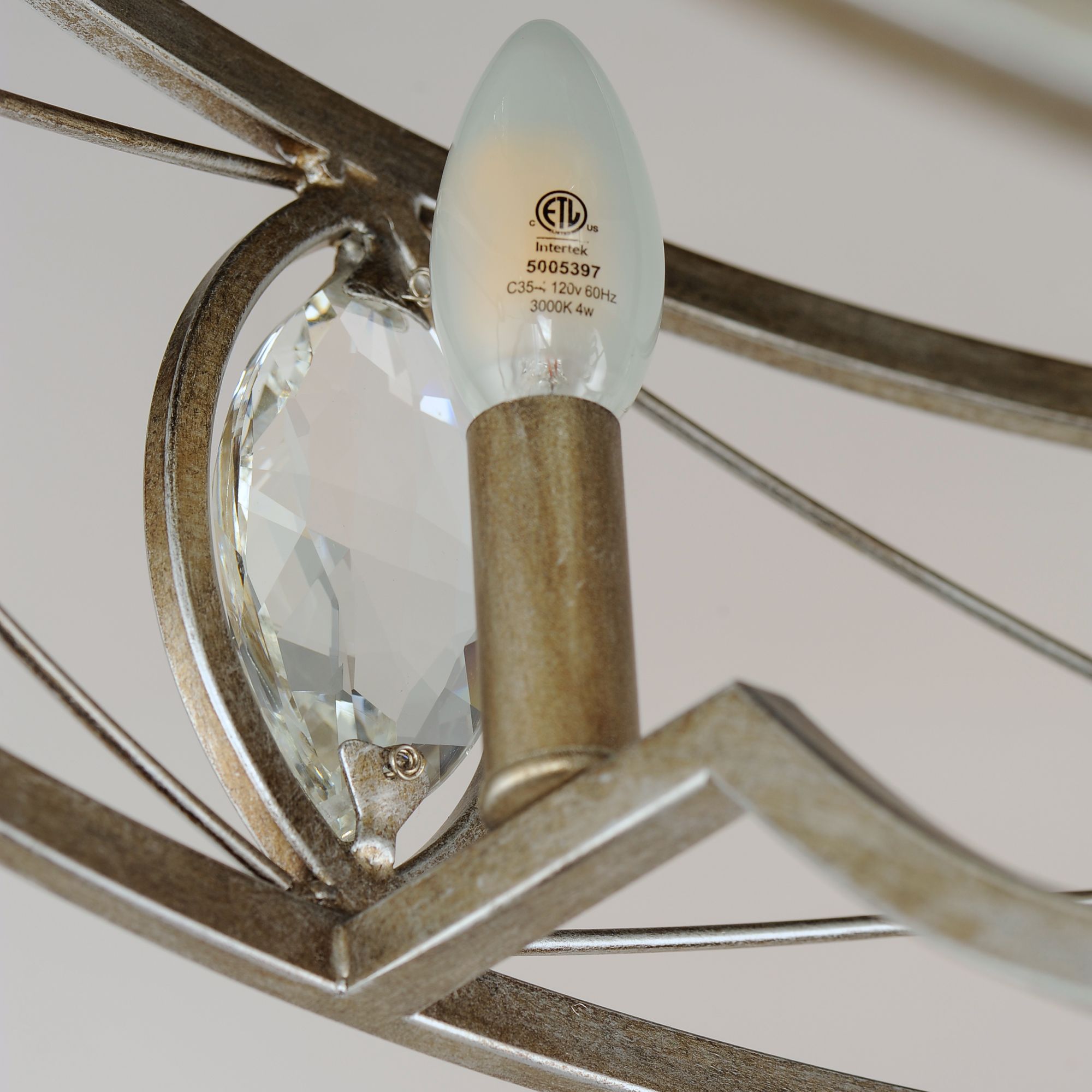 31" Maxim Solitaire Silver Crystal LED Fandelier Smart Ceiling Fan