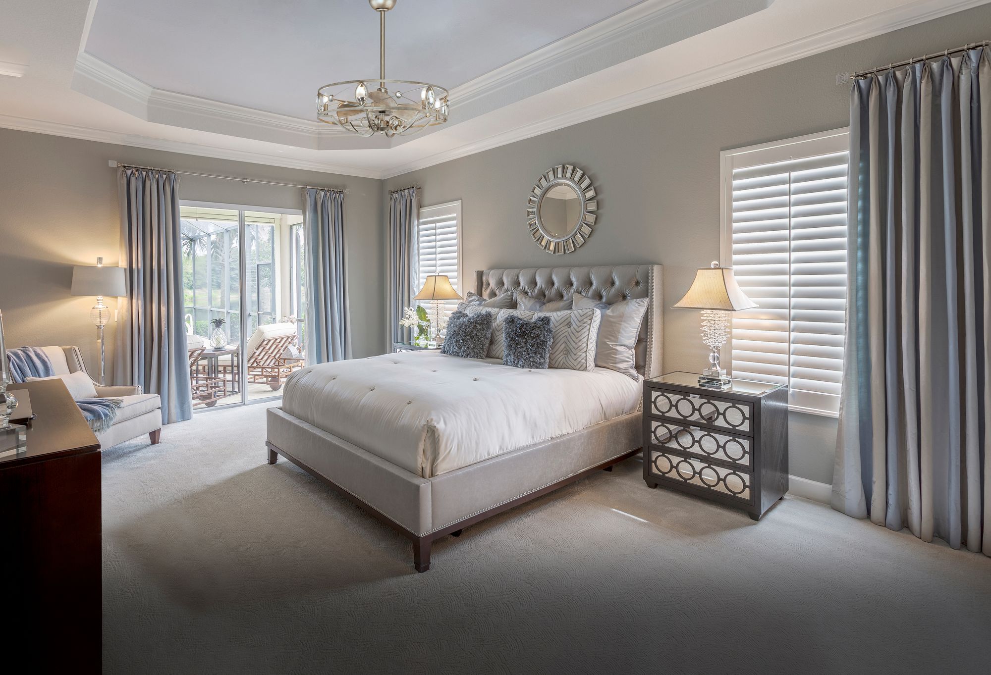 31" Maxim Solitaire Silver Crystal LED Fandelier Smart Ceiling Fan