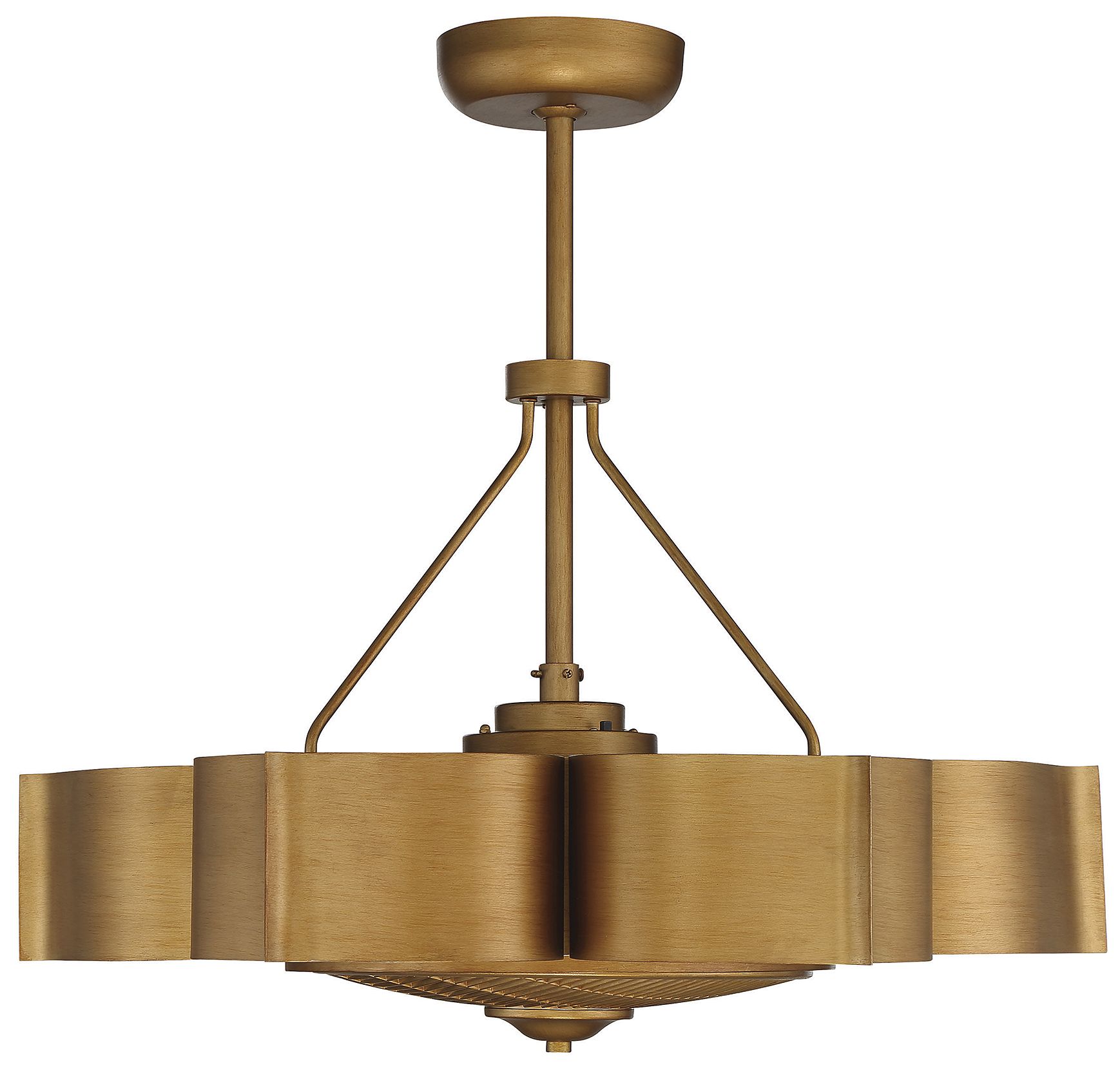 31" Savoy House Stockholm 6-Light Gold Patina Fan D'Lier in scene