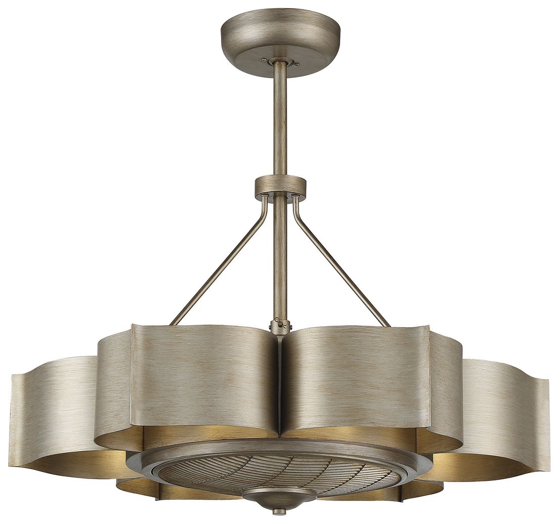 Image 3 31" Savoy House Stockholm 6-Light Silver Fan D'Lier (Fandelier)