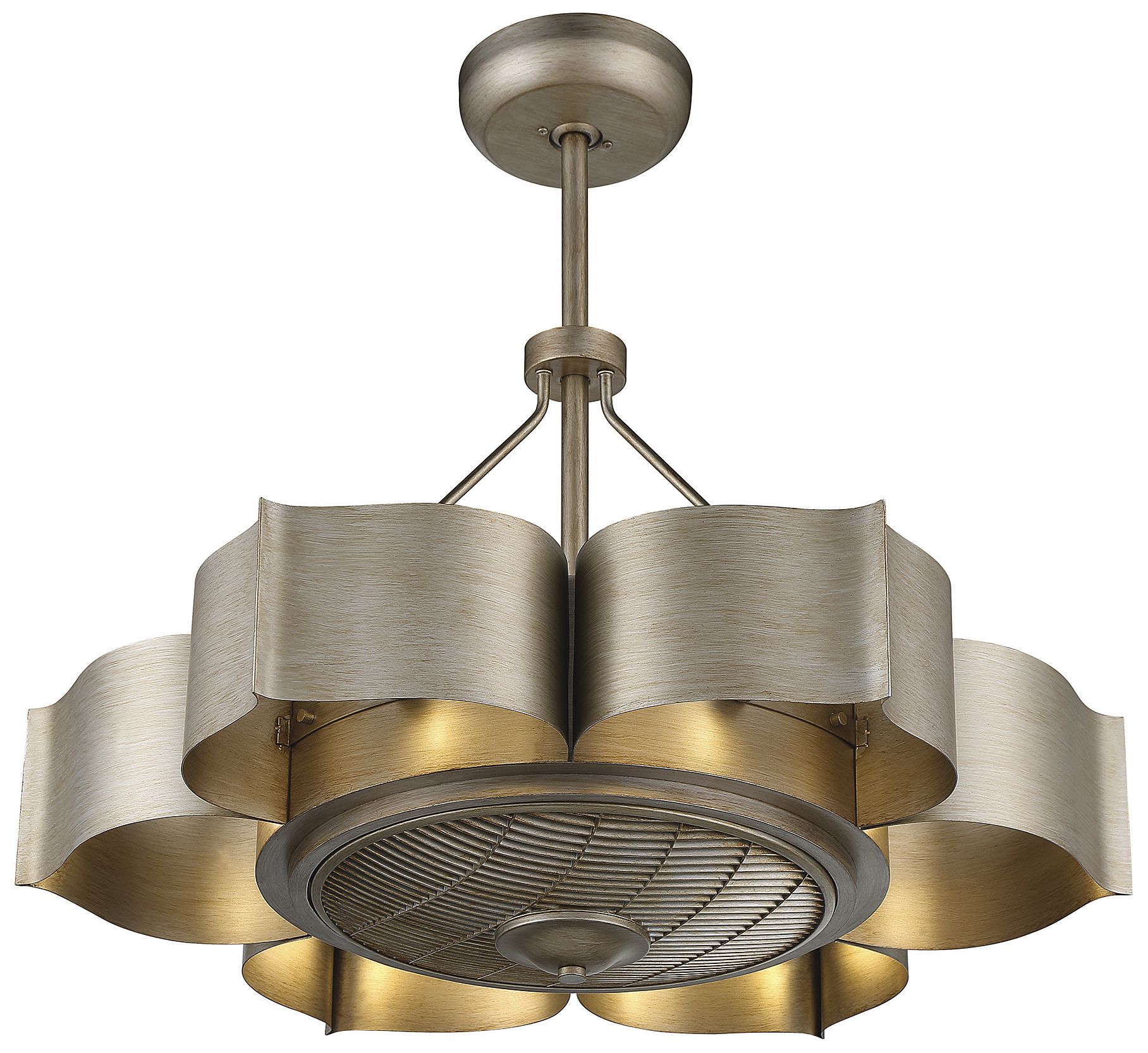 31" Savoy House Stockholm 6-Light Silver Fan D'Lier (Fandelier) in scene