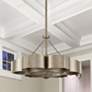 31" Savoy House Stockholm 6-Light Silver Patina Fan D&#39;Lier Ceiling in scene