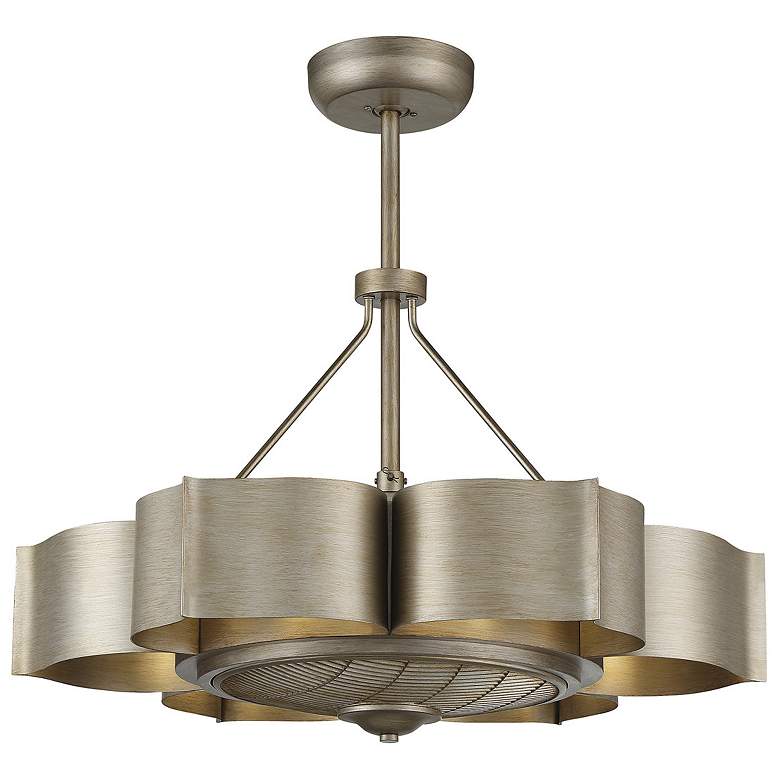 Image 3 31" Savoy House Stockholm 6-Light Silver Patina Fan D'Lier