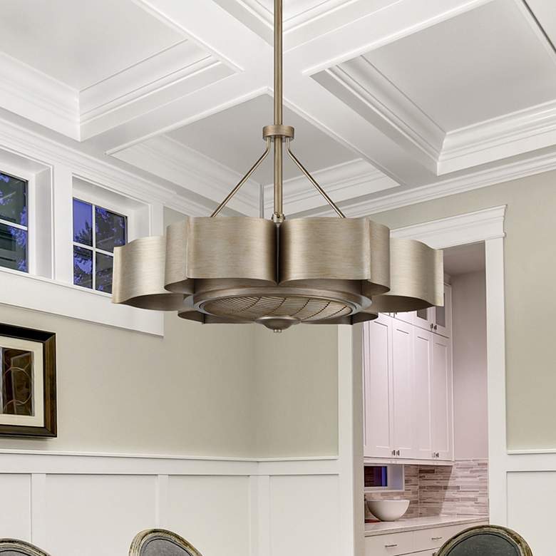 Image 2 31" Savoy House Stockholm 6-Light Silver Patina Fan D'Lier