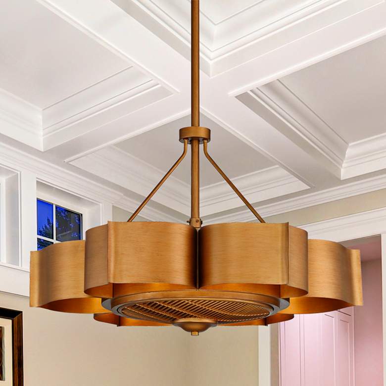 Image 2 31" Savoy House Stockholm Gold Patina 6-Light Fandelier