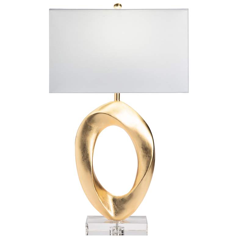 Image 1 31"H RESIN + CRYSTAL TABLE LAMP