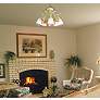 Thumbnail1 of Crystorama Parisian Flower 22" Wide Art Glass Ceiling Light in scene