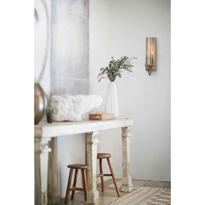 Image 1 Hinkley Ryden 16 1 /4" High Heritage Brass Metal Wall Sconce in scene
