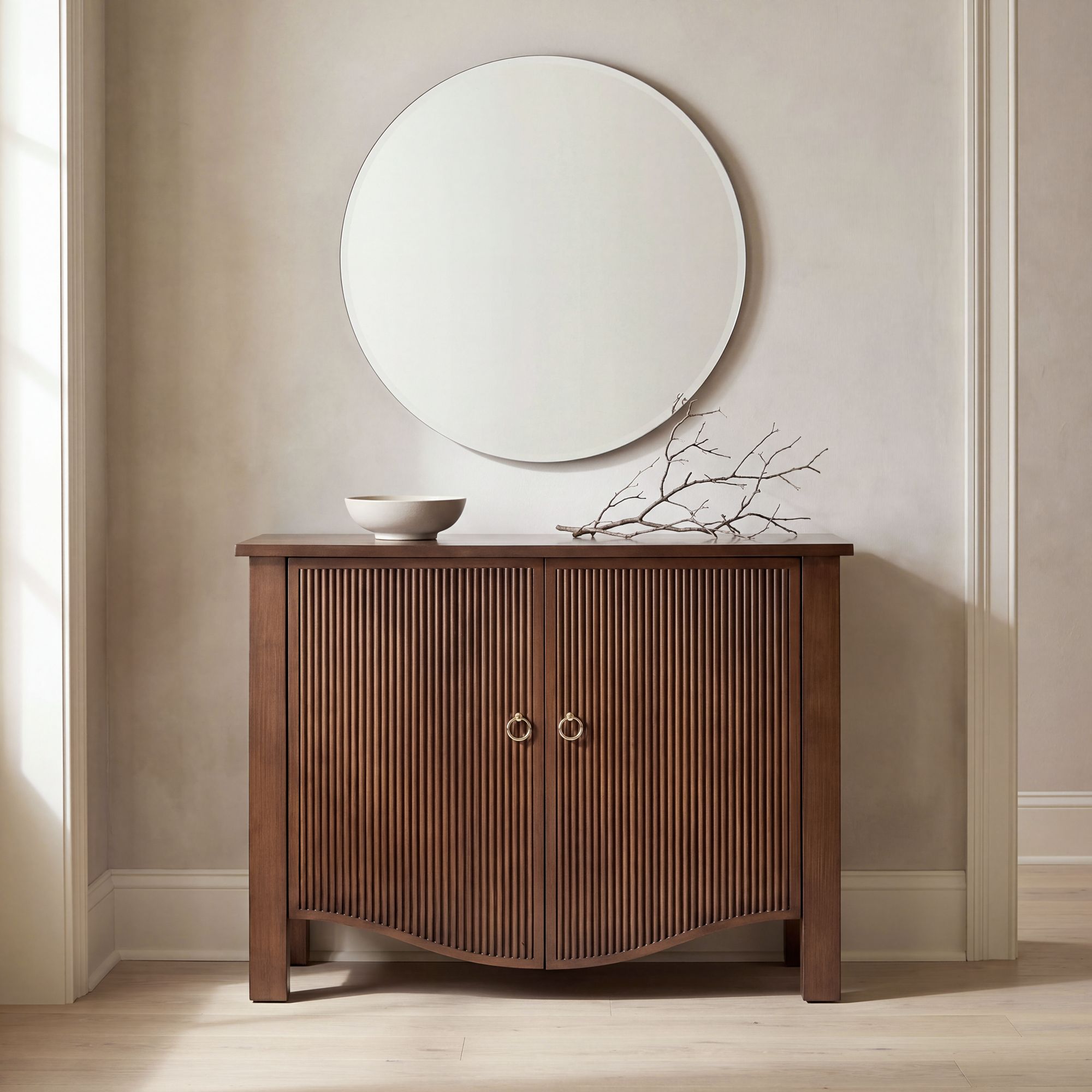 Andover 38" Wide Dark Walnut Mission Craftsman 2-Door Cabinet in scene