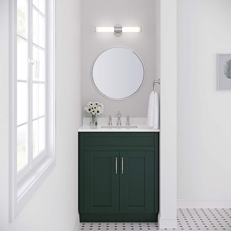 Image 1 Millennium Lighting Trumann 2 Light LED Vanity Fixture in Brushed Nickel in scene