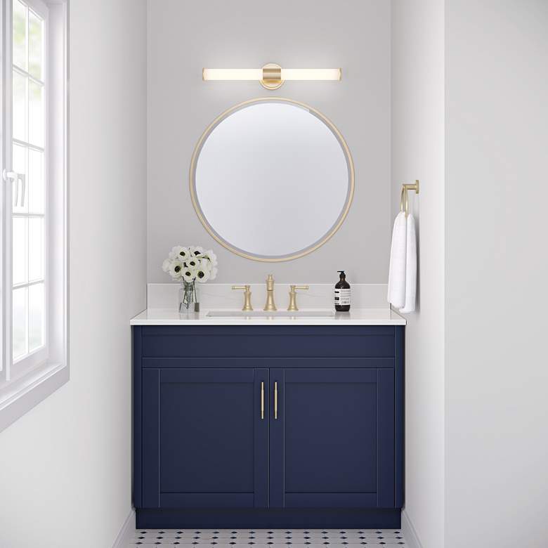 Image 1 Millennium Lighting Trumann 2 Light LED Vanity Fixture Modern Gold in scene