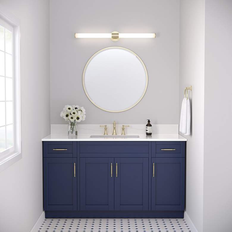 Image 1 Millennium Lighting Trumann 2 Light LED Vanity Fixture Modern Gold in scene