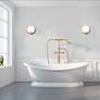 1_Ophelia 10 1/4" High Aged Brass Alabaster LED Wall Sconce in scene