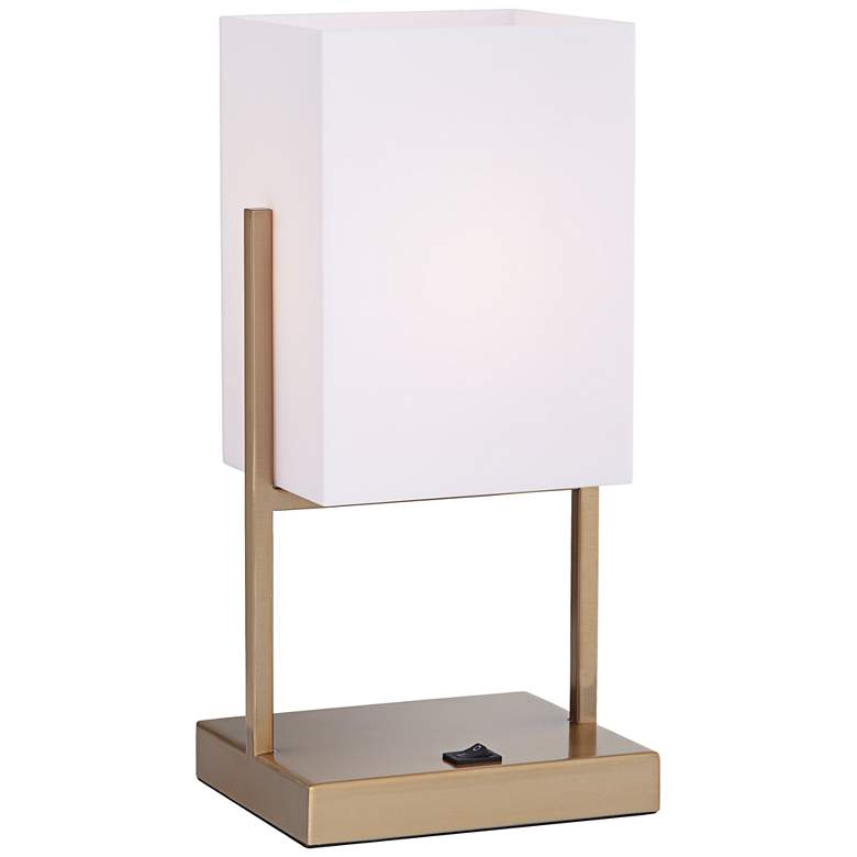 Image 1 31E26 - 13 inch Rectangular Acrylic and Metal Desk Lamp
