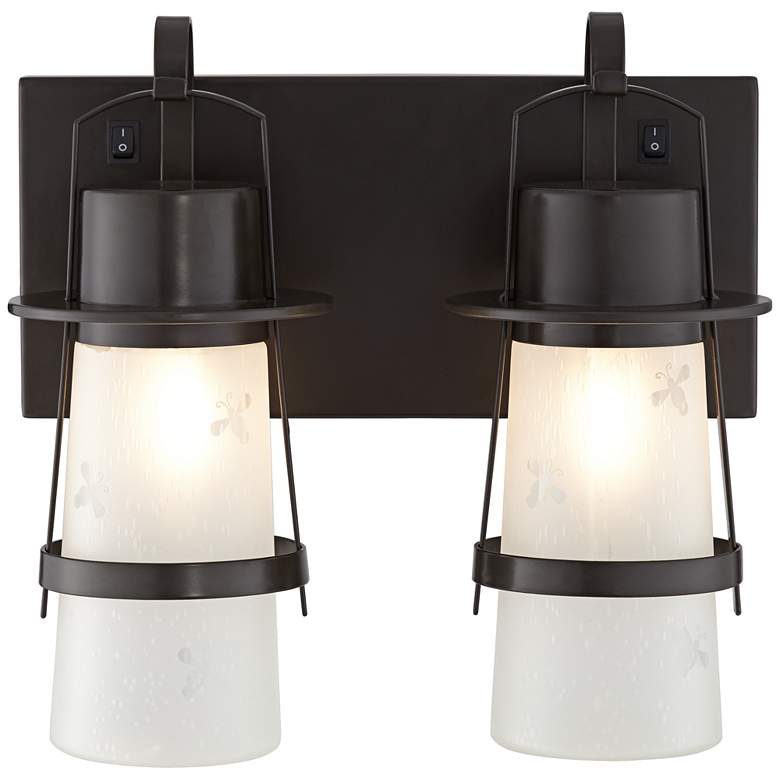 Image 1 31M26 - Double Wall Lamp with Fireflies Glass Shades