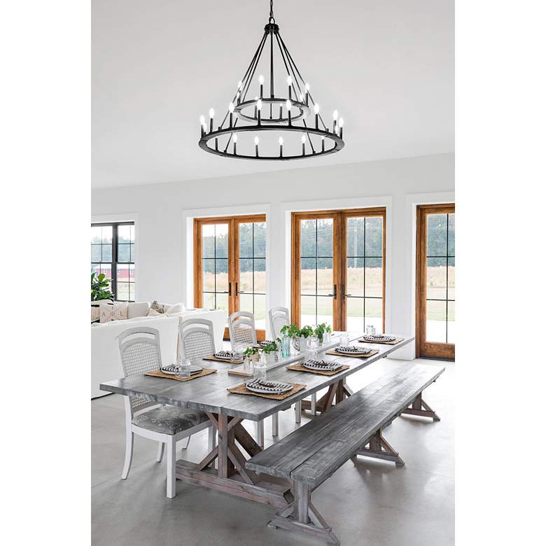 Image 1 Capital Pearson 48" Wide Black Iron 24-Light Chandelier in scene