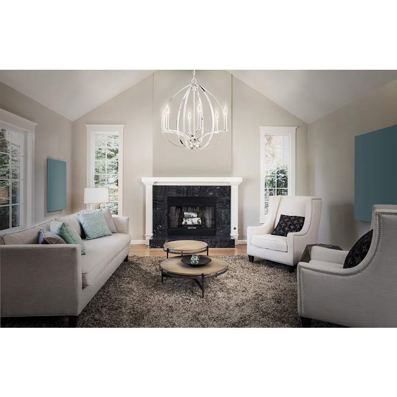 Image 1 Minka Tilbury 24" Wide Polished Nickel 6-Light Chandelier in scene