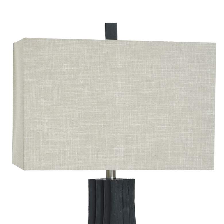 Image 3 32.5" High Matte Black Layered Table Lamp With Natural Shade more views