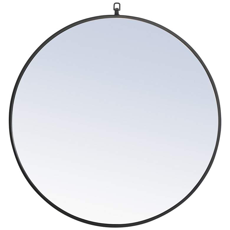 Image 1 32-in W x 32-in H Metal Frame Round Wall Mirror in Black