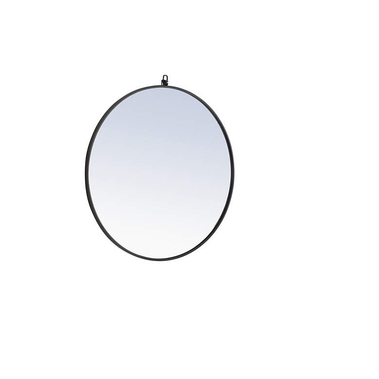 Image 3 32-in W x 32-in H Metal Frame Round Wall Mirror in Black more views