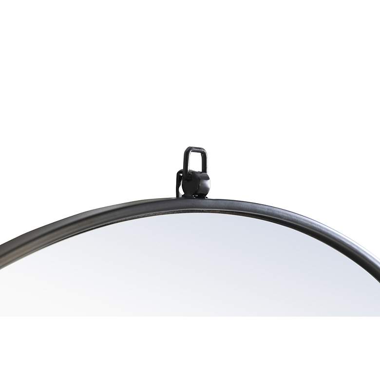 Image 4 32-in W x 32-in H Metal Frame Round Wall Mirror in Black more views
