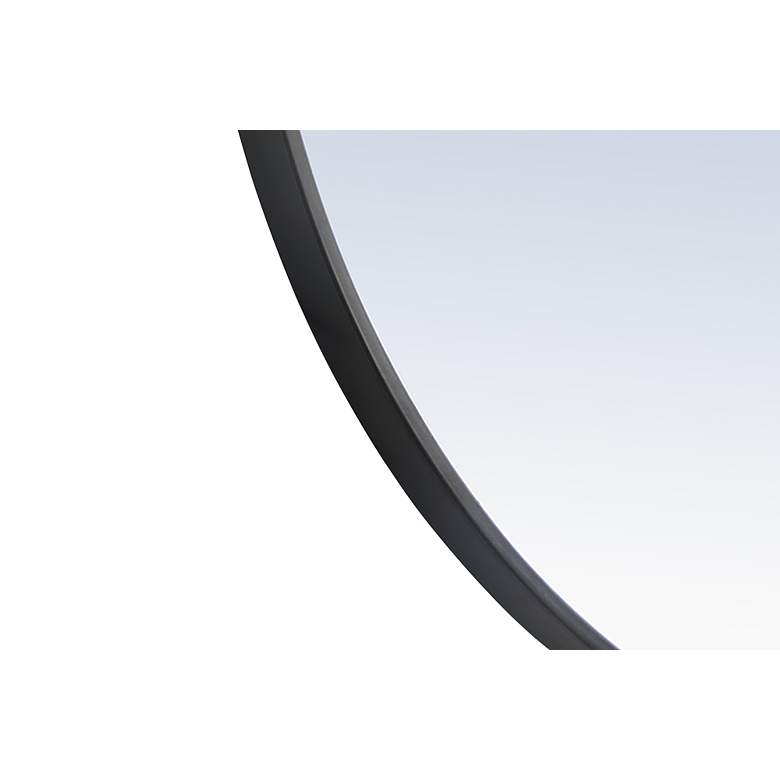 Image 5 32-in W x 32-in H Metal Frame Round Wall Mirror in Black more views