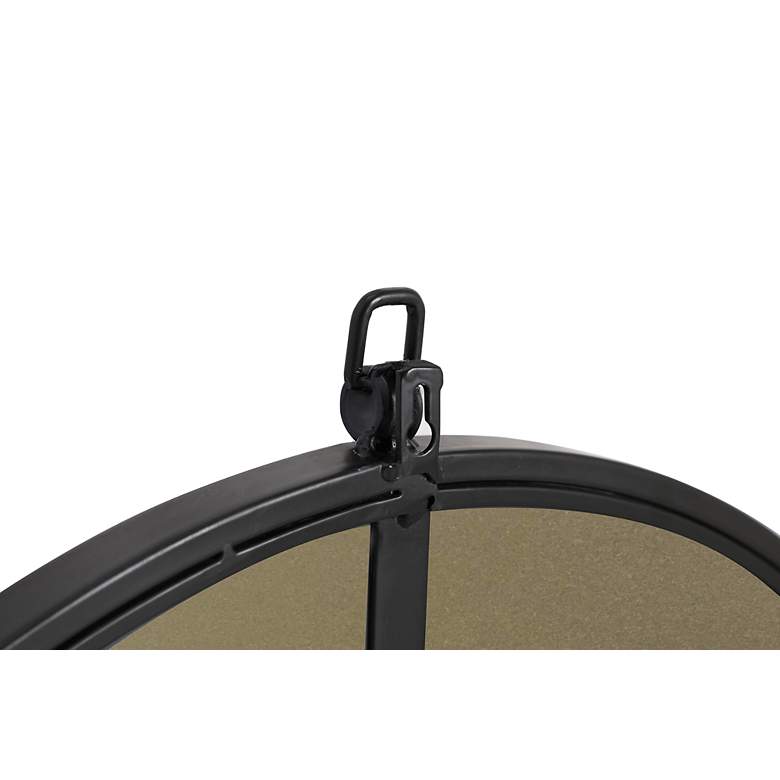 Image 7 32-in W x 32-in H Metal Frame Round Wall Mirror in Black more views