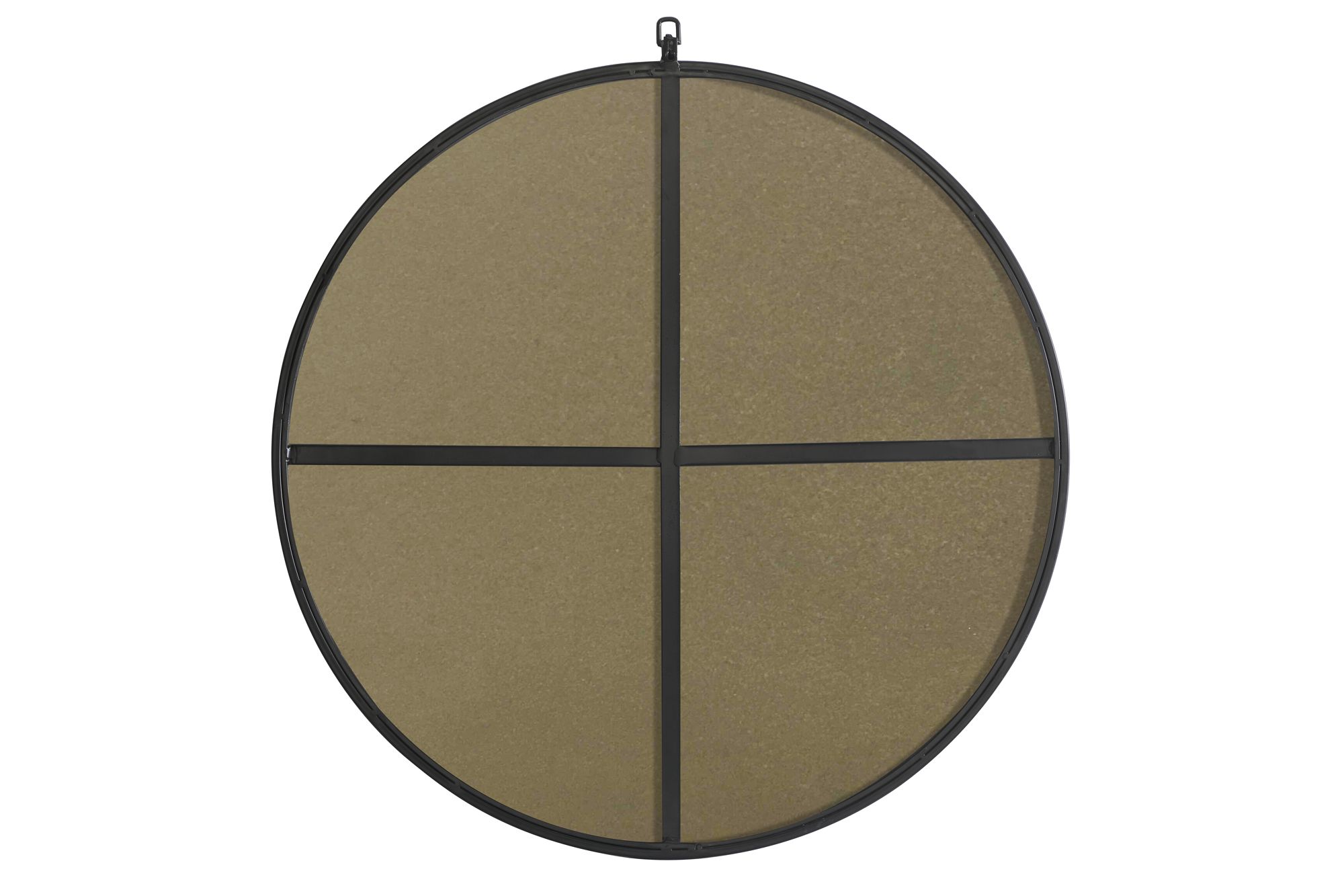 32-in W x 32-in H Metal Frame Round Wall Mirror in Black