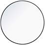 32-in W x 32-in H Metal Frame Round Wall Mirror in Black