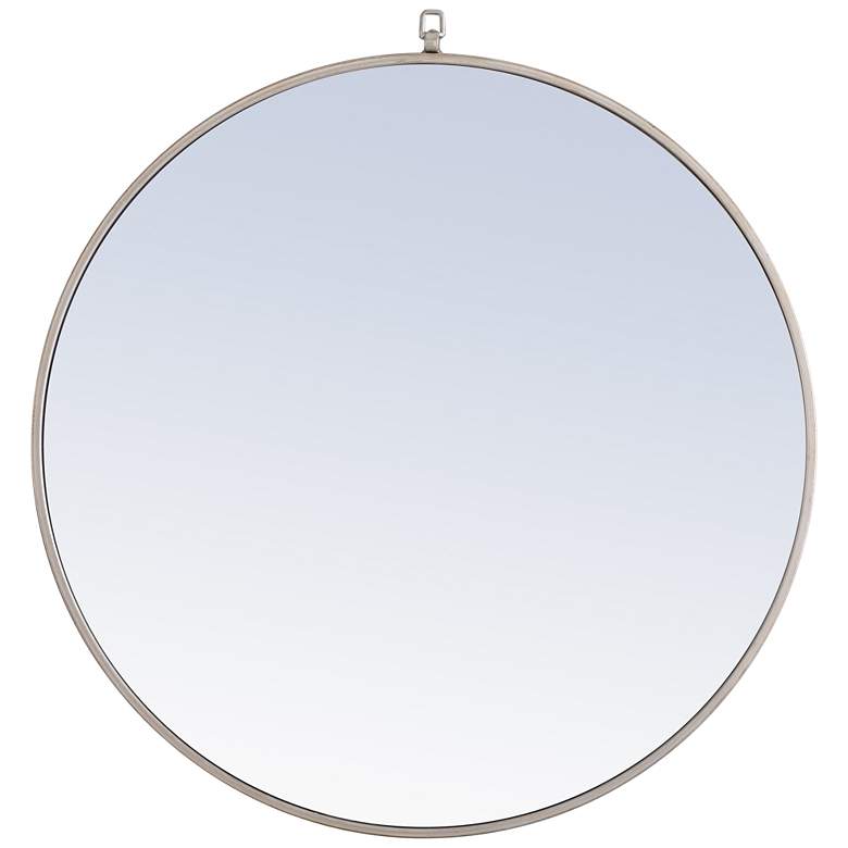 Image 1 32-in W x 32-in H Metal Frame Round Wall Mirror in Silver