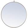 32-in W x 32-in H Metal Frame Round Wall Mirror in Silver