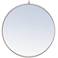 32-in W x 32-in H Metal Frame Round Wall Mirror in Silver