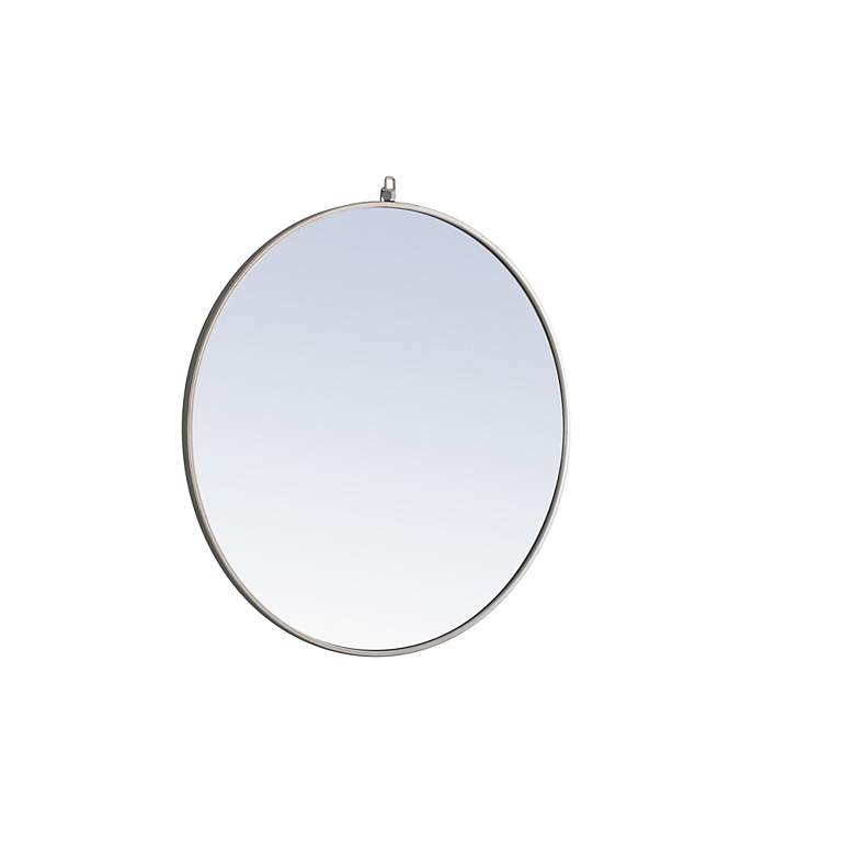 Image 3 32-in W x 32-in H Metal Frame Round Wall Mirror in Silver more views