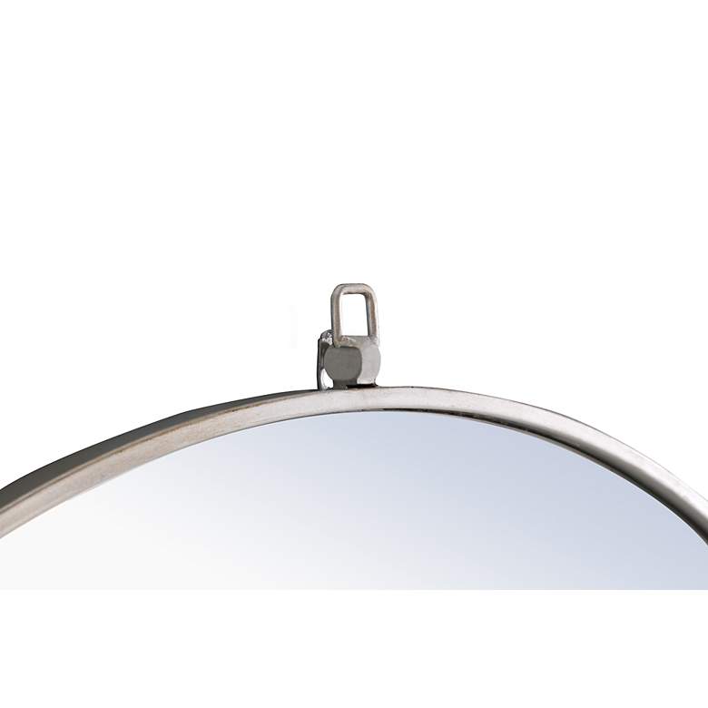 Image 4 32-in W x 32-in H Metal Frame Round Wall Mirror in Silver more views