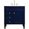 32-Inch Blue Single Sink Bathroom Vanity with Carrara White Marble Top