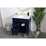 4_32-Inch Blue Single Sink Bathroom Vanity with Carrara White Marble Top more views