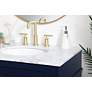5_32-Inch Blue Single Sink Bathroom Vanity with Carrara White Marble Top more views