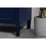 6_32-Inch Blue Single Sink Bathroom Vanity with Carrara White Marble Top more views
