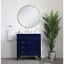 7_32-Inch Blue Single Sink Bathroom Vanity with Carrara White Marble Top more views