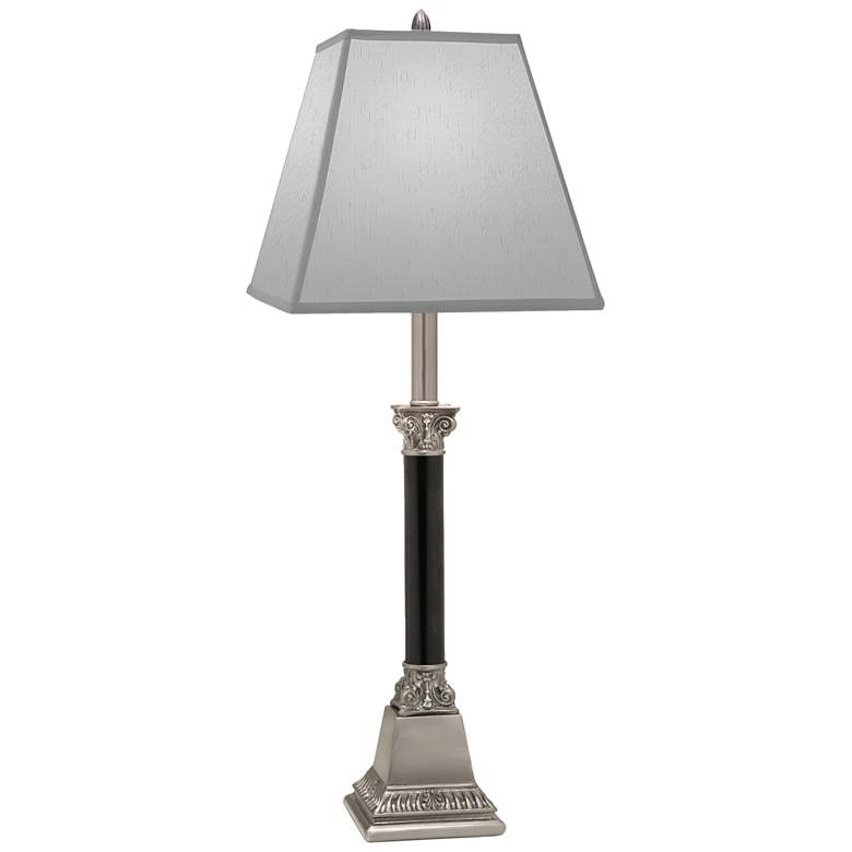 Image 1 32" H Antique Nickel & Matte Black Corinthean Capital Buffet Lamp