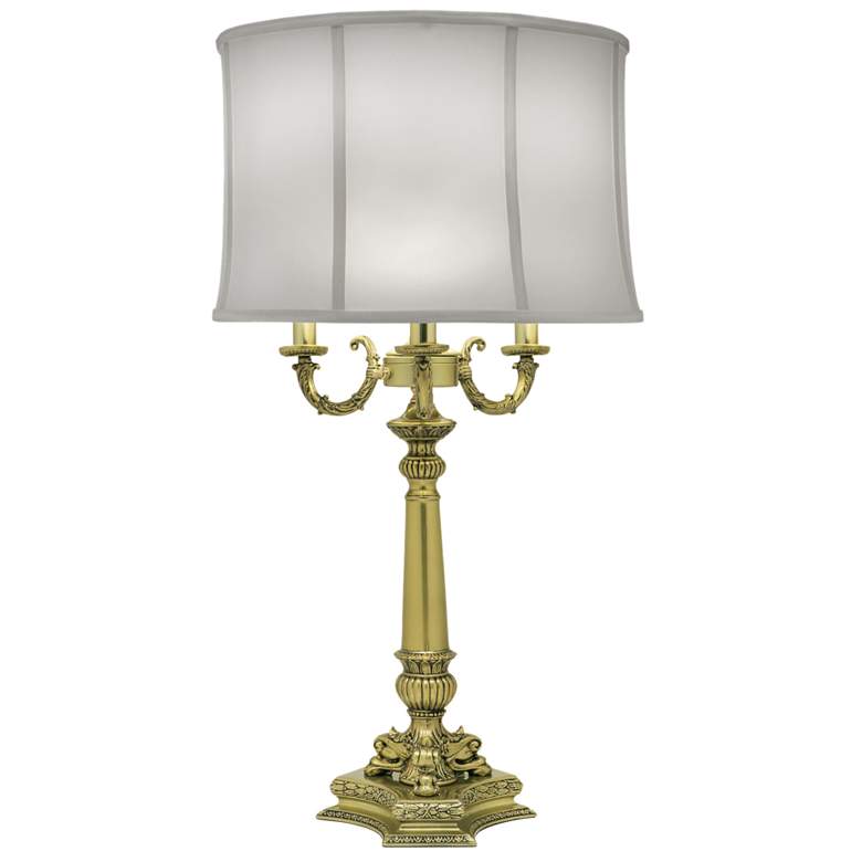 Image 1 32" H Burnished Brass 3 Arm Candelabra 4 Way TL