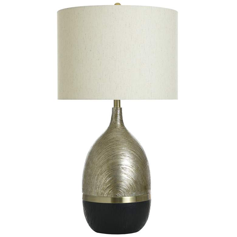 Image 2 32" High Galas Gold and Black Table Lamp With Cream Shade
